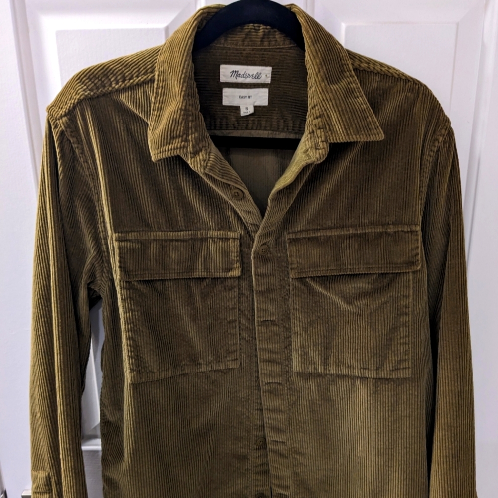 Madewell mens corduroy casual flannel button up shirt size small